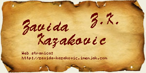 Zavida Kazaković vizit kartica